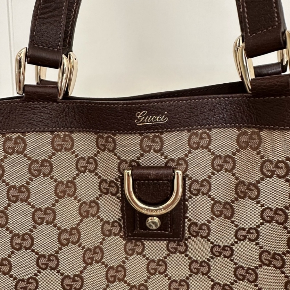 Authentic Gucci GG Canvas Abbey D-Ring Tote Bag - Picture 15 of 16
